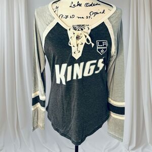 Touch by Alyssa Milano Women's Medium LA Kings Hockey Long Sleeve Shirt Top